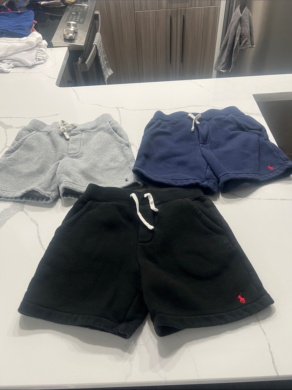 Ralph Lauren Kids Shorts Trio in Black, Navy & Light Gray​